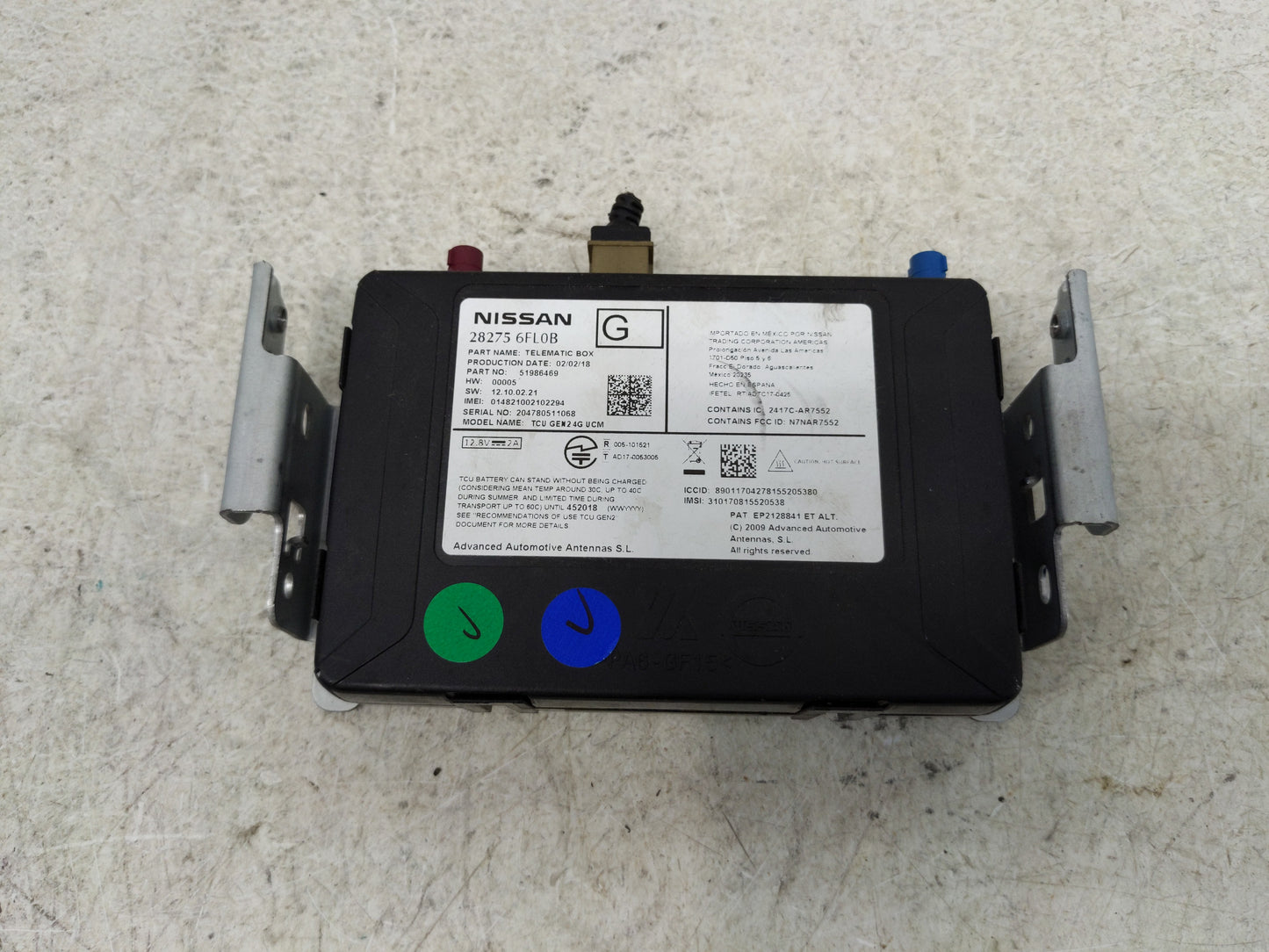 2018-2018 Infiniti Q50 Telematics Control Module 28275 6fl0b - Oemusedautoparts1.com