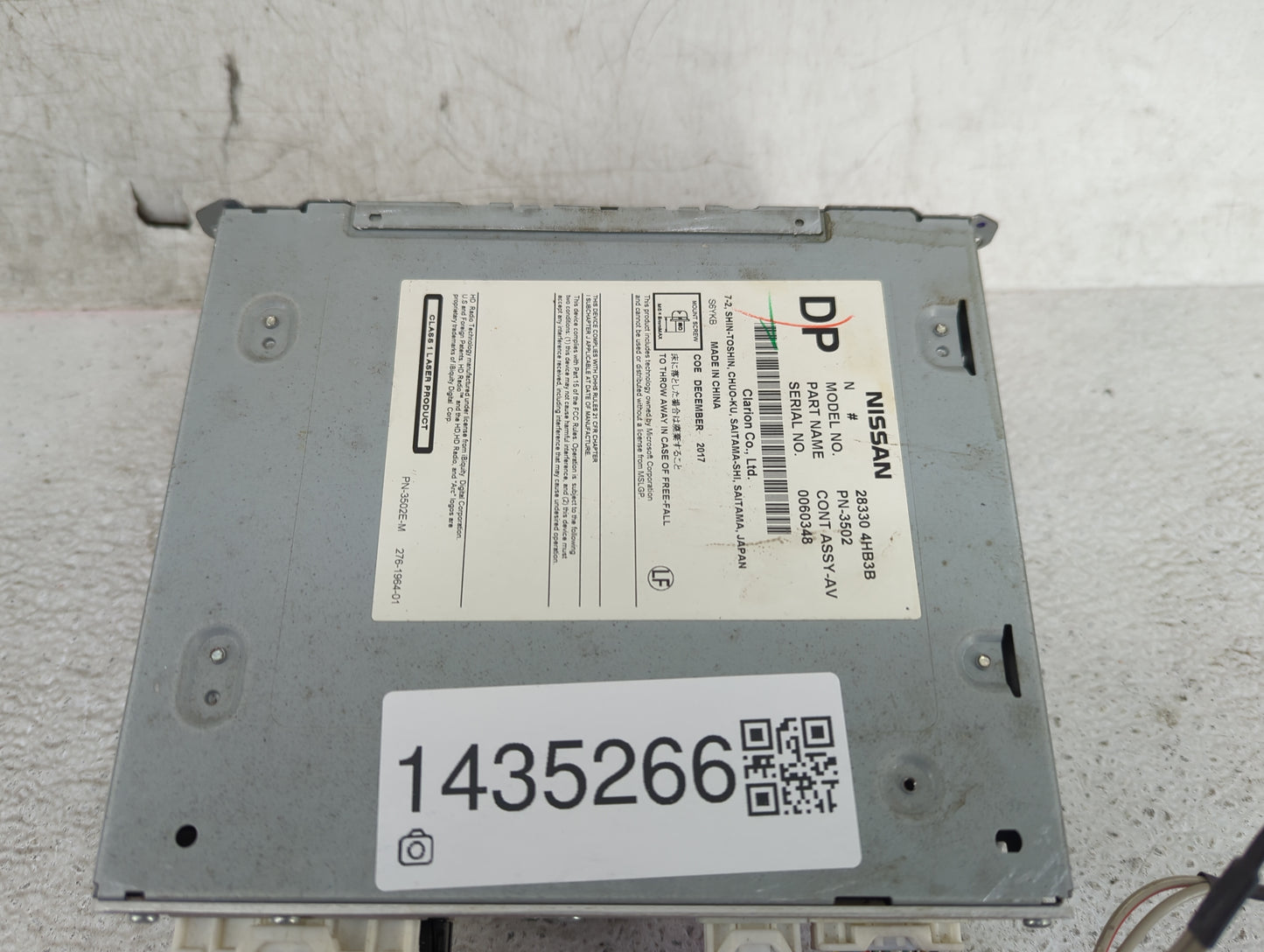2015-2019 Infiniti Q50 Radio AM FM Cd Player Receiver Replacement P/N:28330 4HB3B PN-3502 Fits Fits 2015 2016 2017 2018 2019