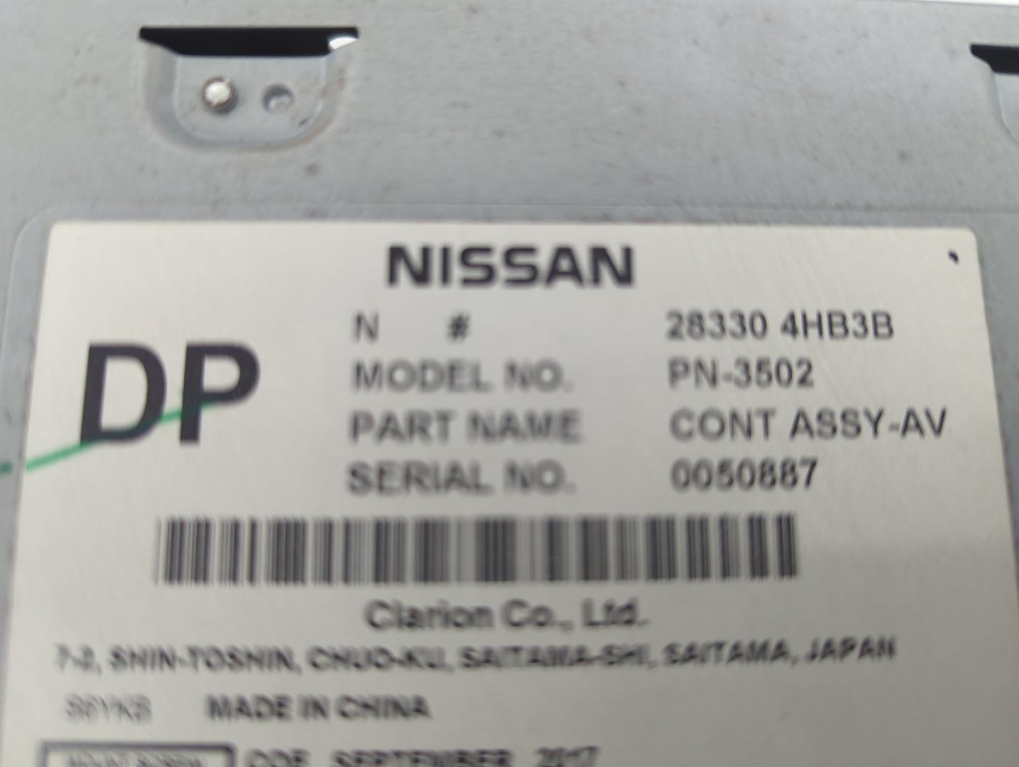 2014-2018 Infiniti Q50 Radio AM FM Cd Player Receiver Replacement P/N:28330 4HB3B PN-3502 Fits Fits 2014 2015 2016 2017 2018
