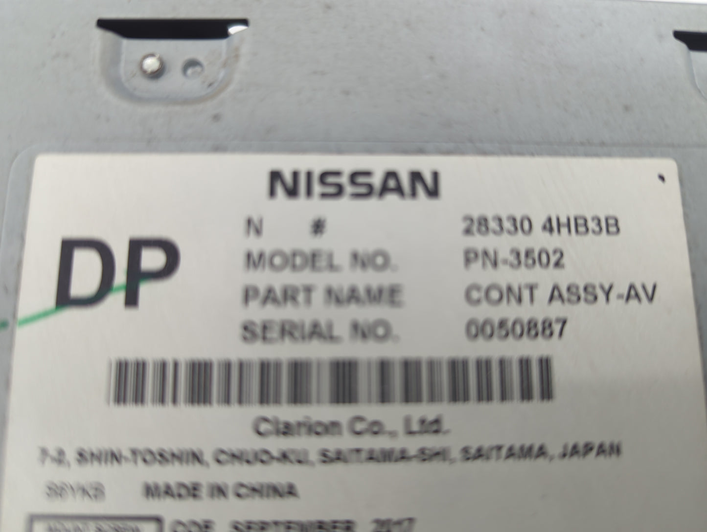 2014-2018 Infiniti Q50 Radio AM FM Cd Player Receiver Replacement P/N:28330 4HB3B PN-3502 Fits Fits 2014 2015 2016 2017 2018