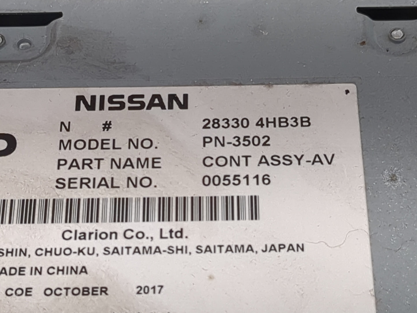 2015-2019 Infiniti Q50 Radio AM FM Cd Player Receiver Replacement P/N:283304HB3B PN-3502 Fits Fits 2015 2016 2017 2018 2019 