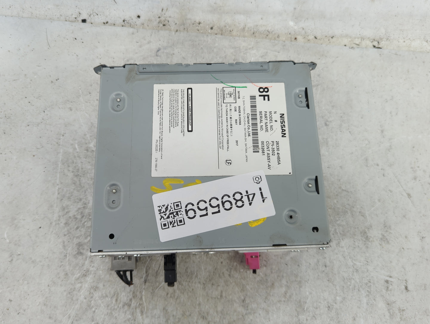 2015-2019 Infiniti Q50 Radio AM FM Cd Player Receiver Replacement P/N:28330 4HB5A PN-3502 Fits Fits 2015 2016 2017 2018 2019