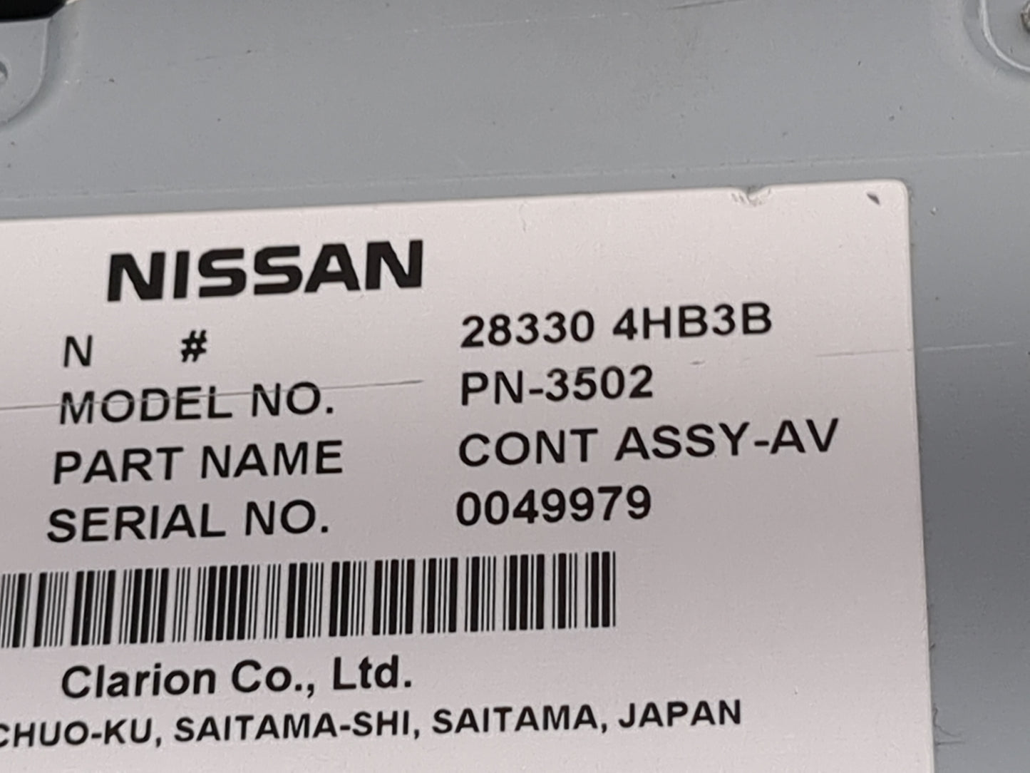 2015-2019 Infiniti Q50 Radio AM FM Cd Player Receiver Replacement P/N:28330-4HB3B PN-3502 Fits Fits 2015 2016 2017 2018 2019