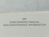 2018 Infiniti Q50 Owners Manual Book Guide P/N:OM18E0 0V37U0 OEM Used Auto Parts - Oemusedautoparts1.com