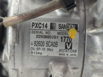 2016-2020 Infiniti Q50 Air Conditioning A/c Ac Compressor Oem