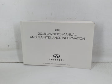 2018 Infiniti Q50 Owners Manual Book Guide P/N:OM18E0 0V37U0 OEM Used Auto Parts - Oemusedautoparts1.com