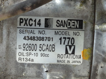 2016-2020 Infiniti Q50 Air Conditioning A/c Ac Compressor Oem