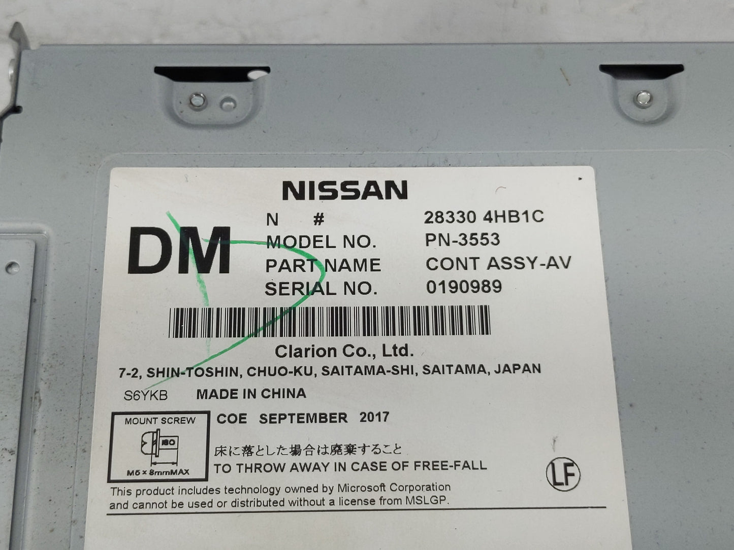 2017-2020 Infiniti Q60 Radio AM FM Cd Player Receiver Replacement P/N:28330 4HB1C Fits Fits 2016 2017 2018 2019 2020 OEM Use