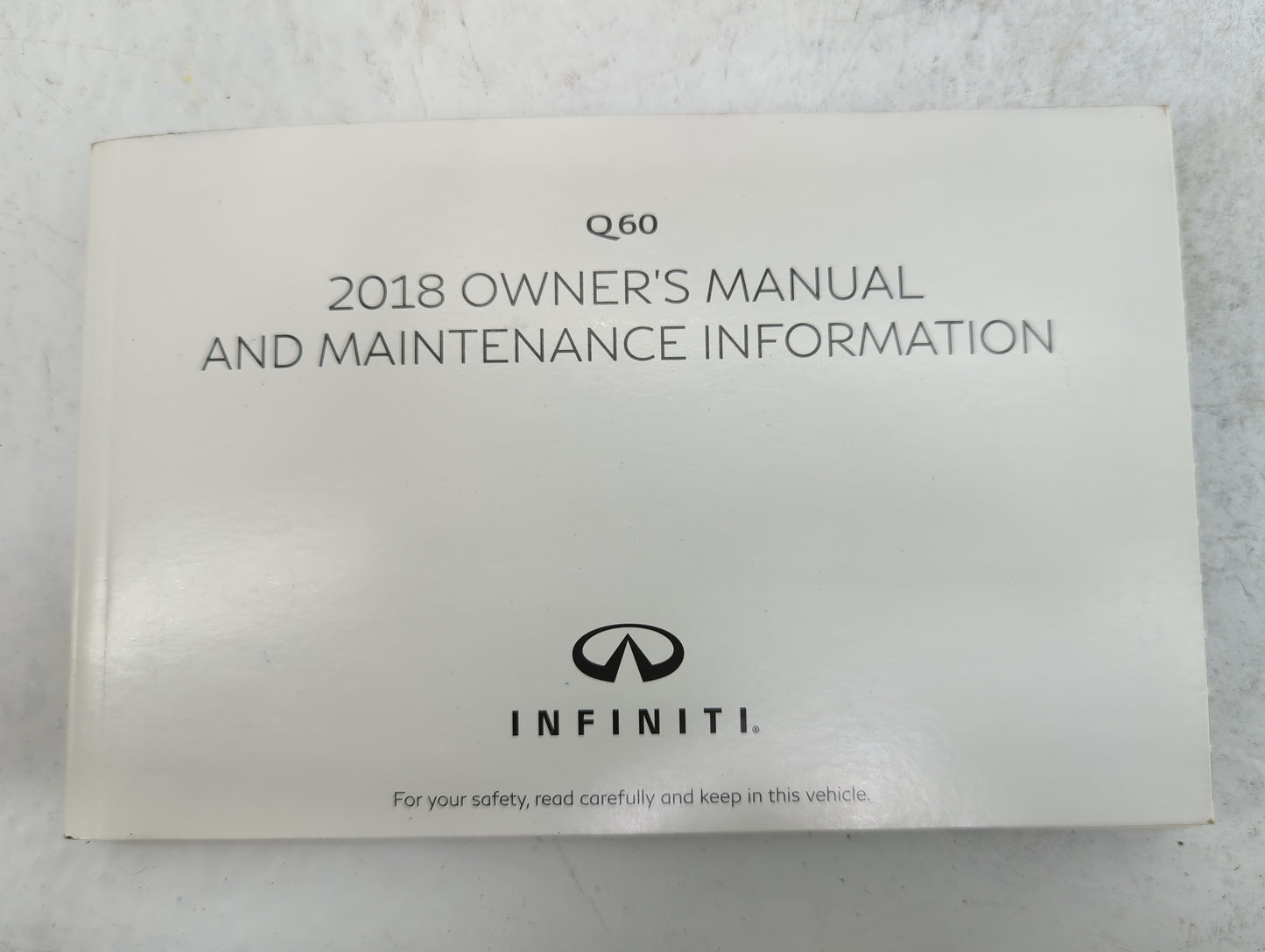 2018 Infiniti Q60 Owners Manual Book Guide P/N:OM18E0 CV37U0 OEM Used Auto Parts - Oemusedautoparts1.com