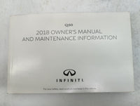 2018 Infiniti Q60 Owners Manual Book Guide P/N:OM18E0 CV37U0 OEM Used Auto Parts - Oemusedautoparts1.com
