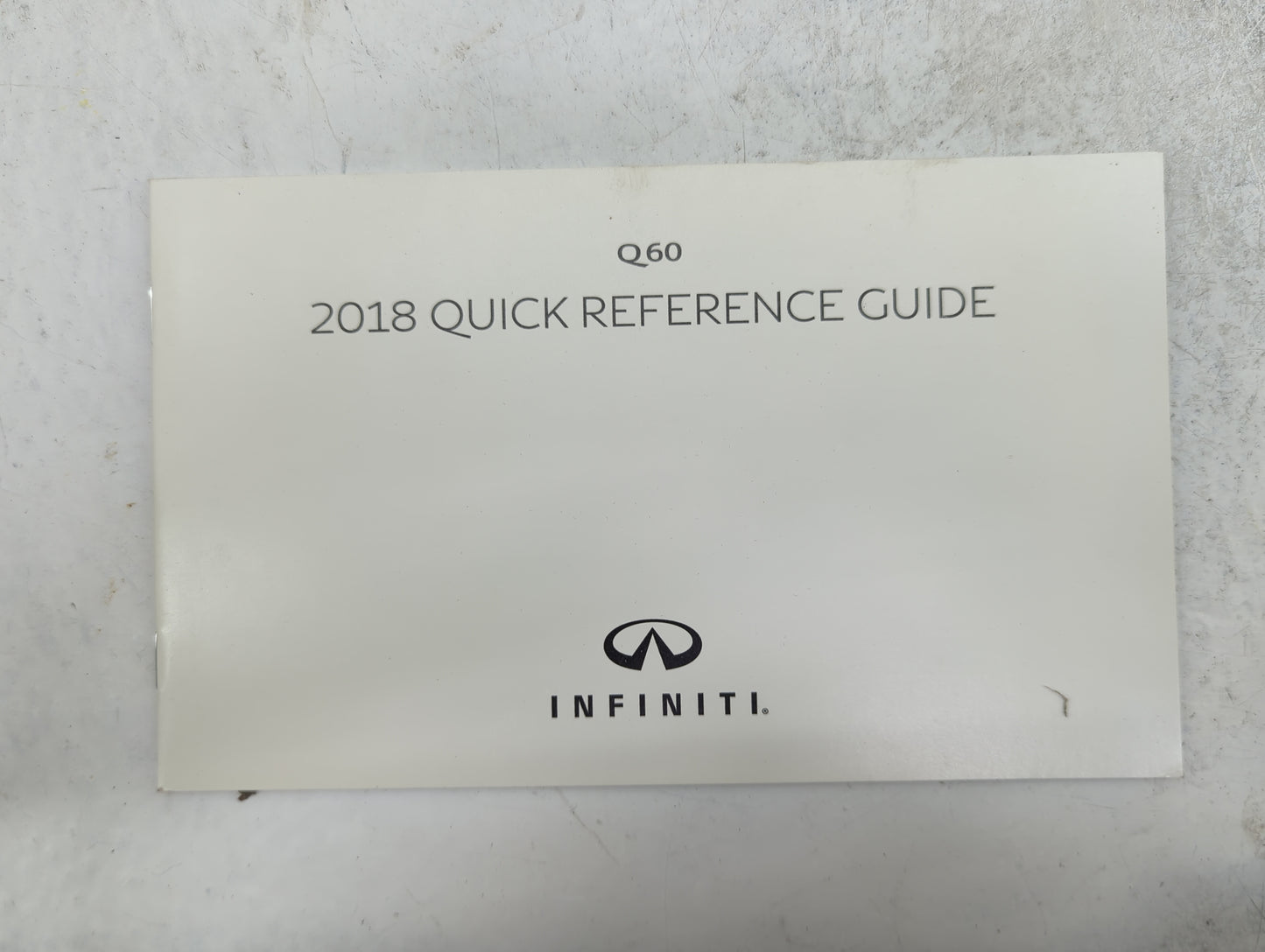 2018 Infiniti Q60 Owners Manual Book Guide P/N:OM18E0 CV37U0 OEM Used Auto Parts - Oemusedautoparts1.com