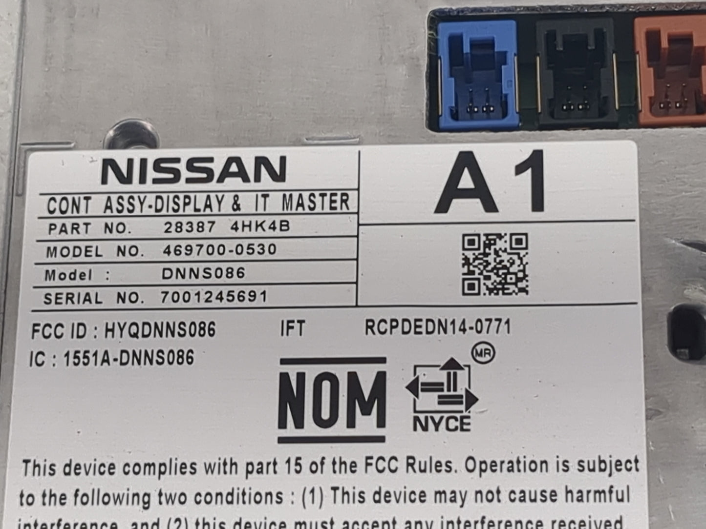 2018 Infiniti Q60 Information Display Screen - Oemusedautoparts1.com