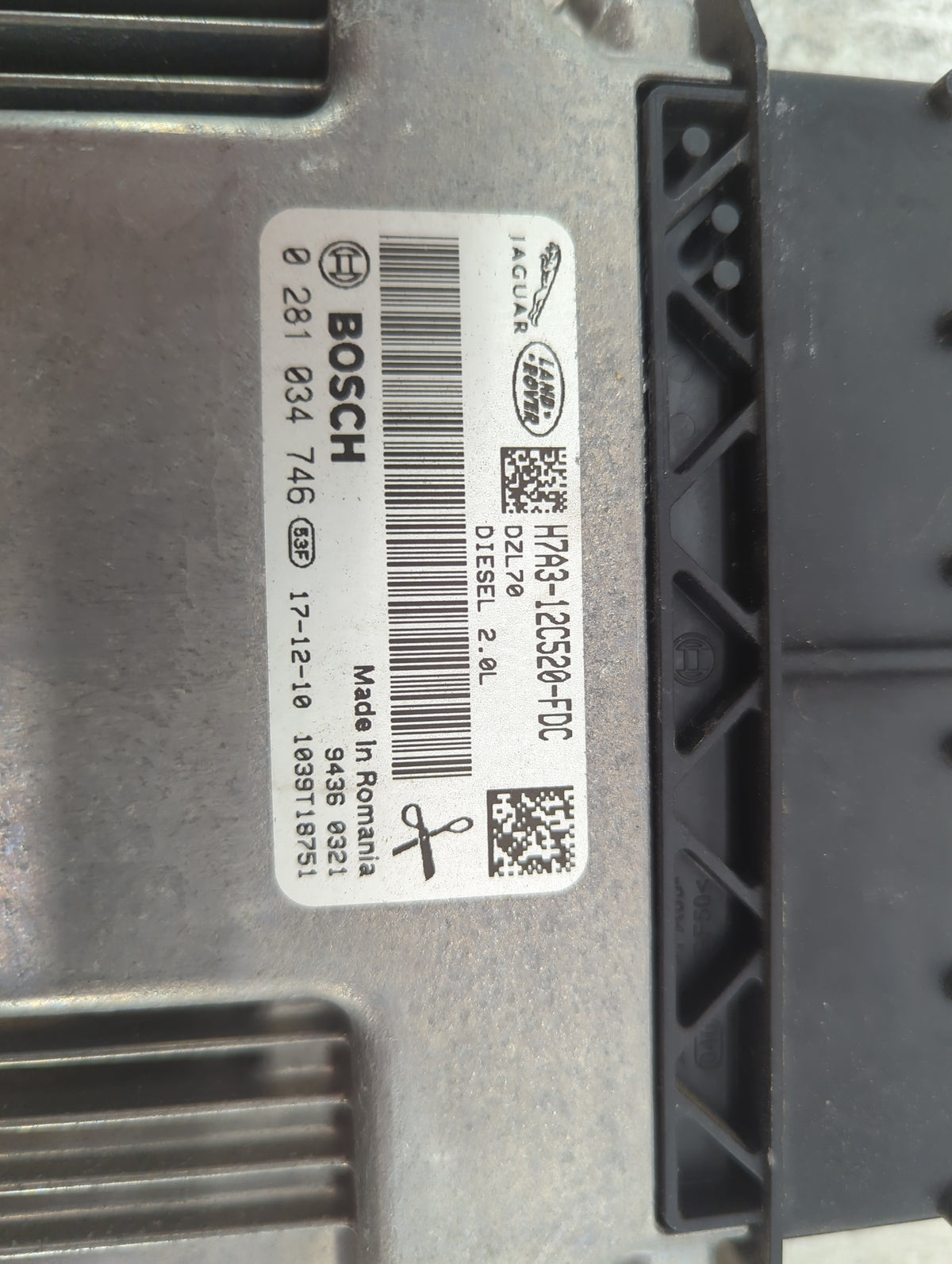 2018-2019 Jaguar F-Pace PCM Engine Control Computer ECU ECM PCU OEM P/N:H7A3-12C520-FDC 0281034746 Fits 2018 2019 OEM Used A