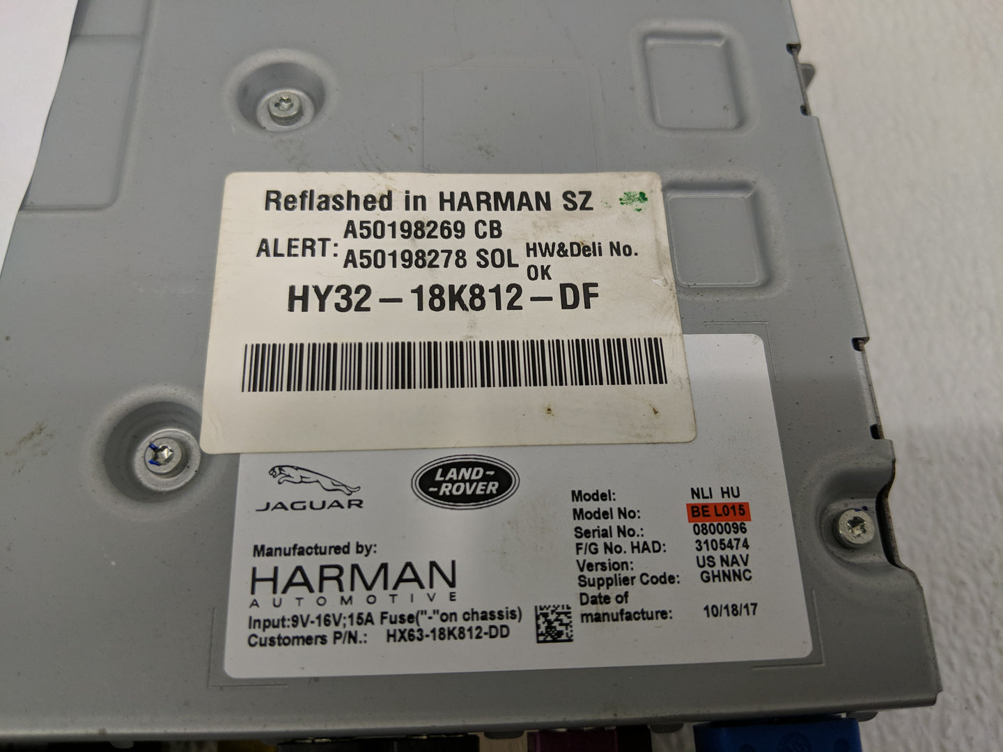 2017-2018 Jaguar Xe Radio AM FM Cd Player Receiver Replacement P/N:HY32-18K812-DF Fits Fits 2017 2018 OEM Used Auto Parts - 