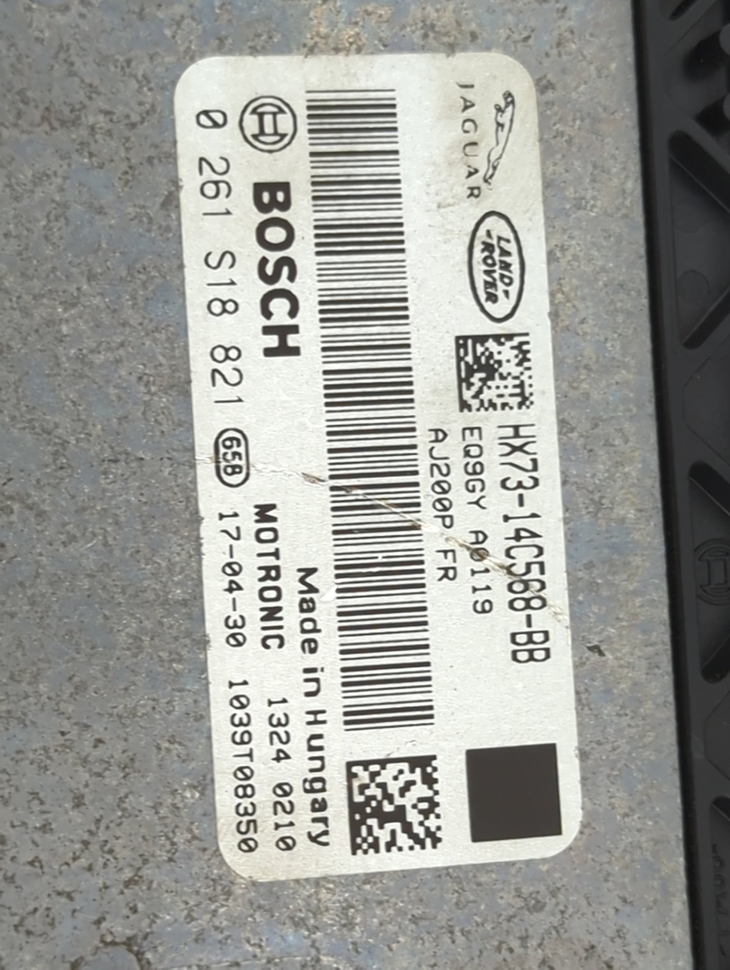 2018-2019 Jaguar Xf PCM Engine Control Computer ECU ECM PCU OEM P/N:HX73-14C568-BB 0261S18821 Fits Fits 2018 2019 OEM Used A