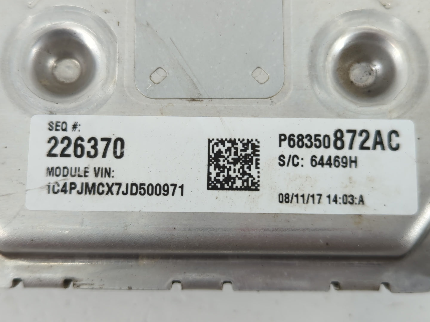 2018 Jeep Cherokee PCM Engine Control Computer ECU ECM PCU OEM P/N:P68259137AB Fits OEM Used Auto Parts - Oemusedautoparts1.