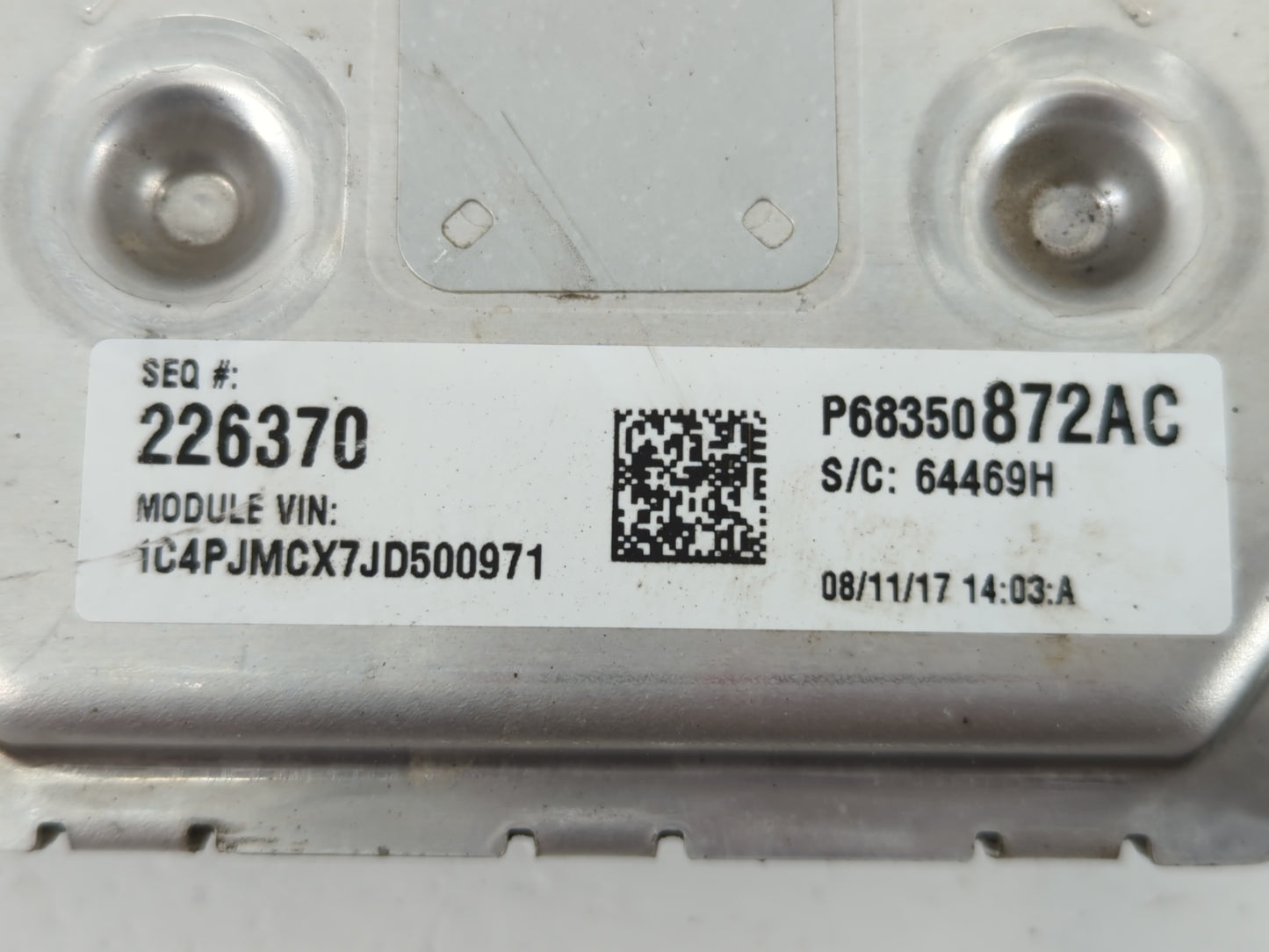 2018 Jeep Cherokee PCM Engine Control Computer ECU ECM PCU OEM P/N:P68259137AB Fits OEM Used Auto Parts - Oemusedautoparts1.