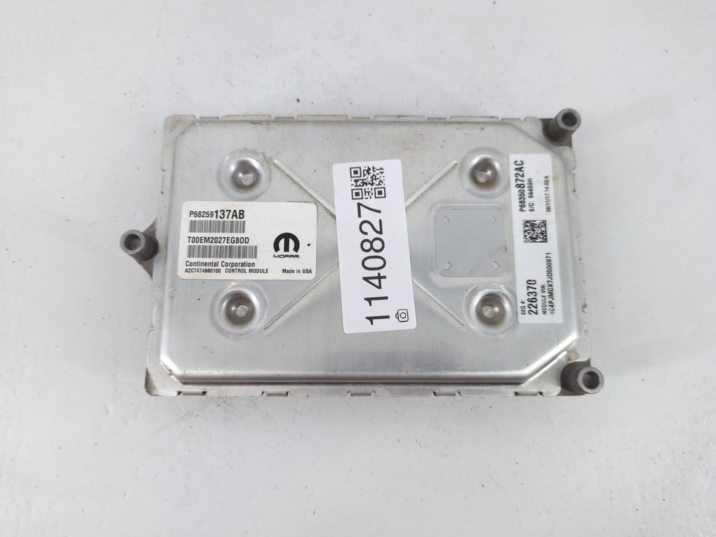 2018 Jeep Cherokee PCM Engine Control Computer ECU ECM PCU OEM P/N:P68259137AB Fits OEM Used Auto Parts - Oemusedautoparts1.