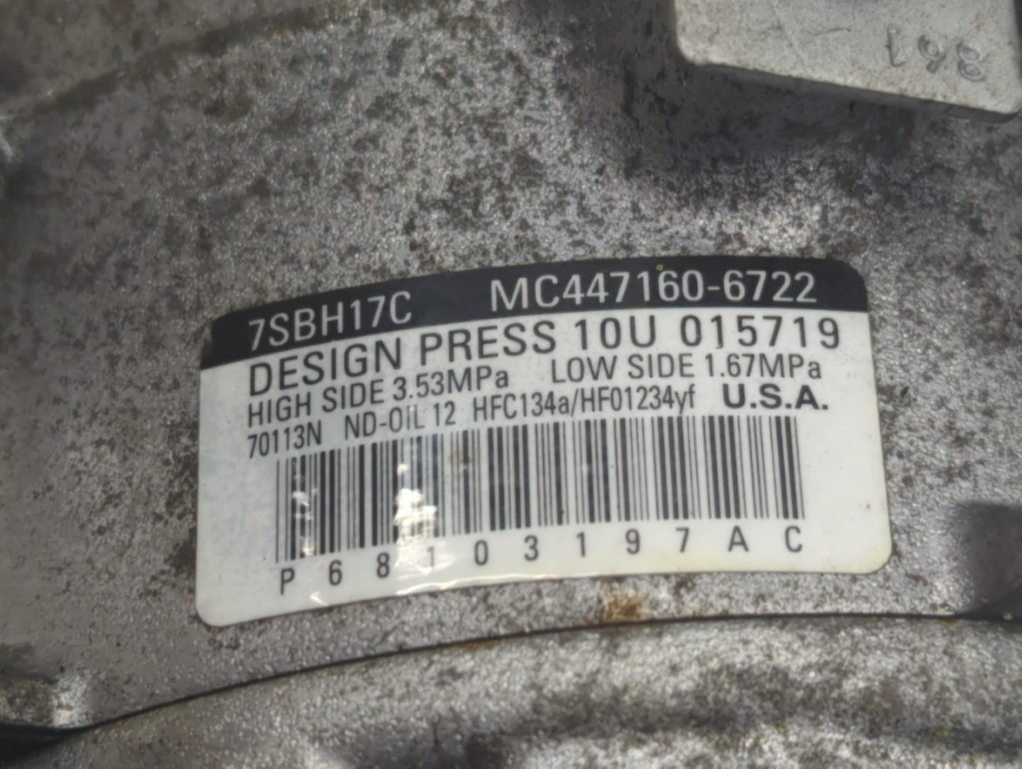 2014-2022 Jeep Cherokee Air Conditioning A/c Ac Compressor Oem - Oemusedautoparts1.com