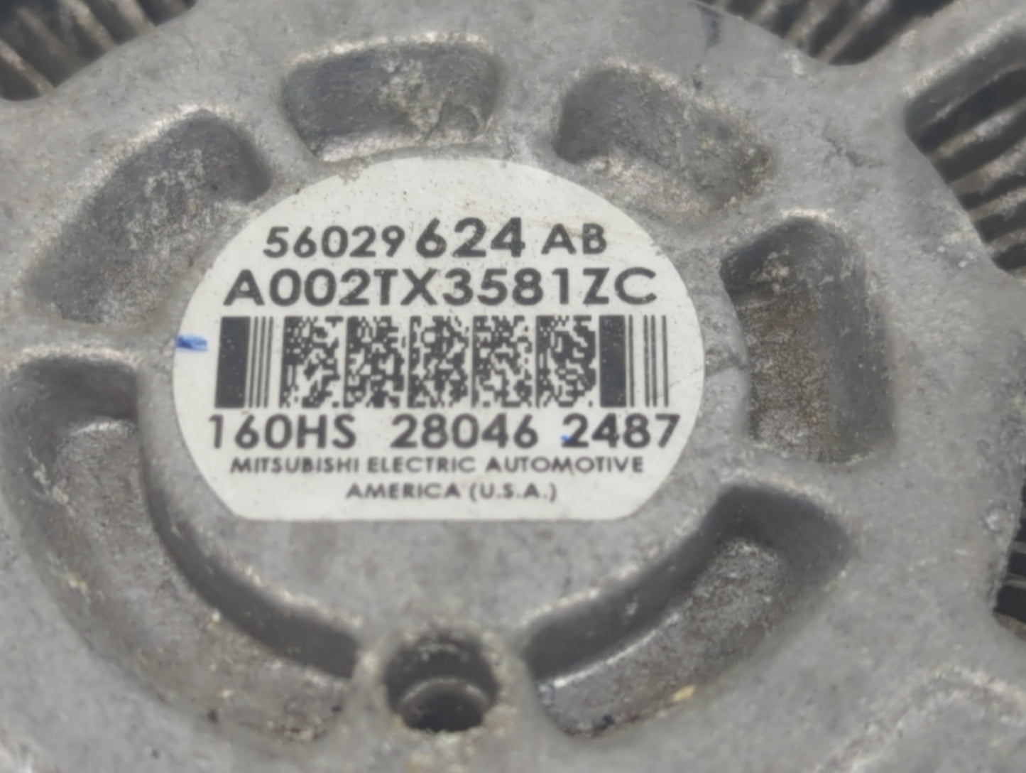 2014-2018 Jeep Cherokee Alternator Replacement Generator Charging Assembly Engine OEM P/N:56029624AB Fits OEM Used Auto Part