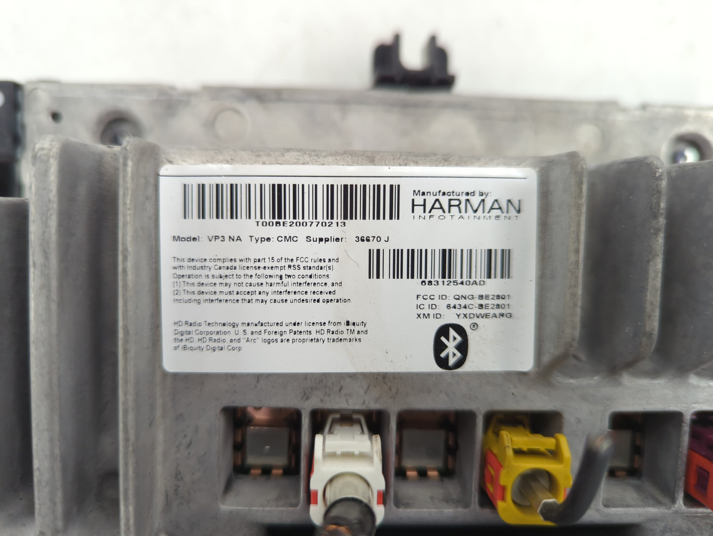 2018-2019 Jeep Cherokee Radio AM FM Cd Player Receiver Replacement P/N:6434C-BE2801 Fits Fits 2018 2019 OEM Used Auto Parts 