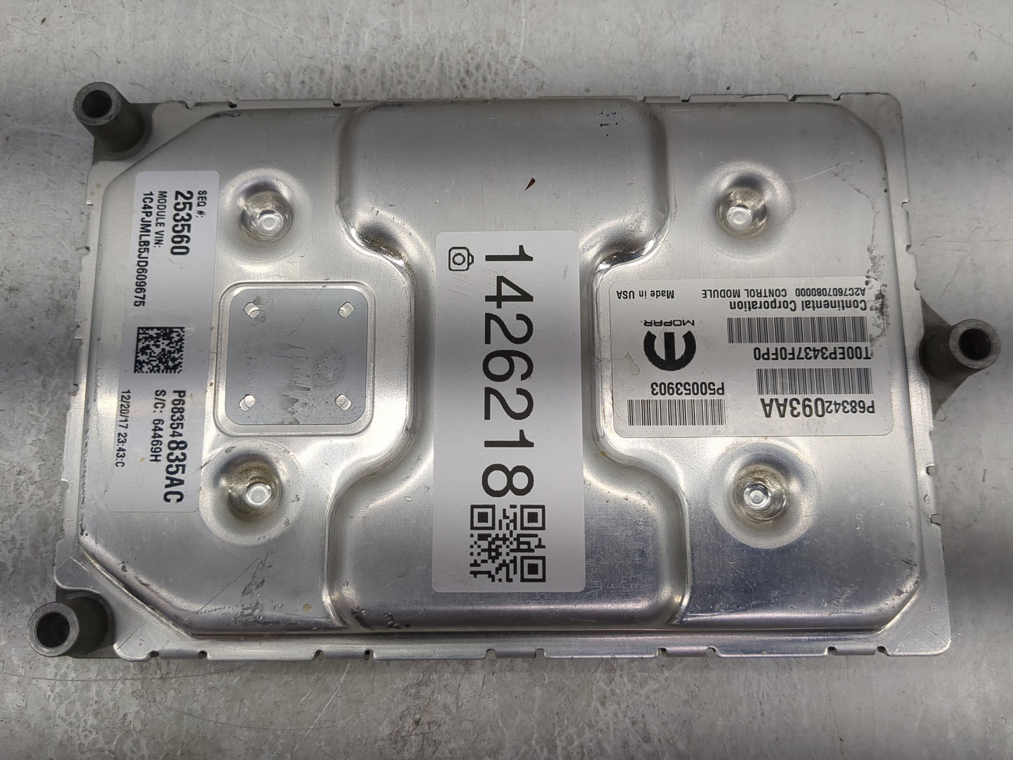 2018 Jeep Cherokee PCM Engine Control Computer ECU ECM PCU OEM P/N:P68354831AC P68342093AA Fits OEM Used Auto Parts - Oemuse