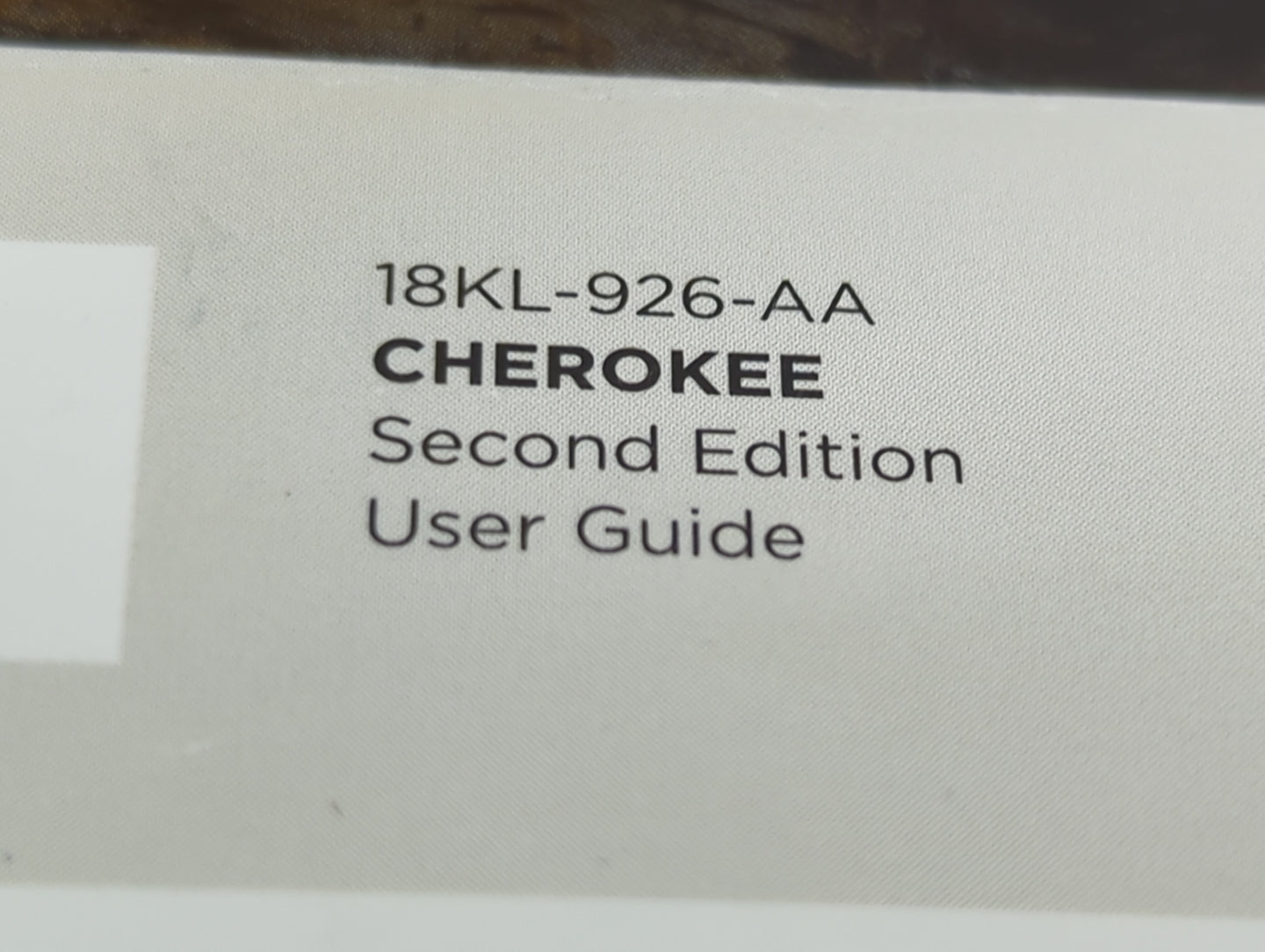 2018 Jeep Cherokee Owners Manual Book Guide P/N:18KL-926-AA OEM Used Auto Parts - Oemusedautoparts1.com
