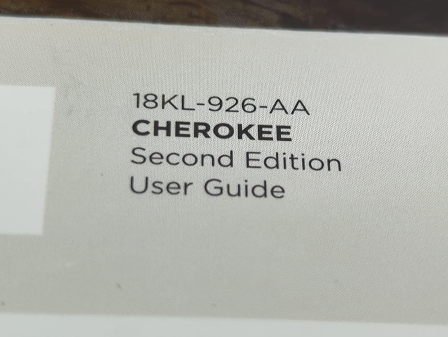 2018 Jeep Cherokee Owners Manual Book Guide P/N:18KL-926-AA OEM Used Auto Parts - Oemusedautoparts1.com