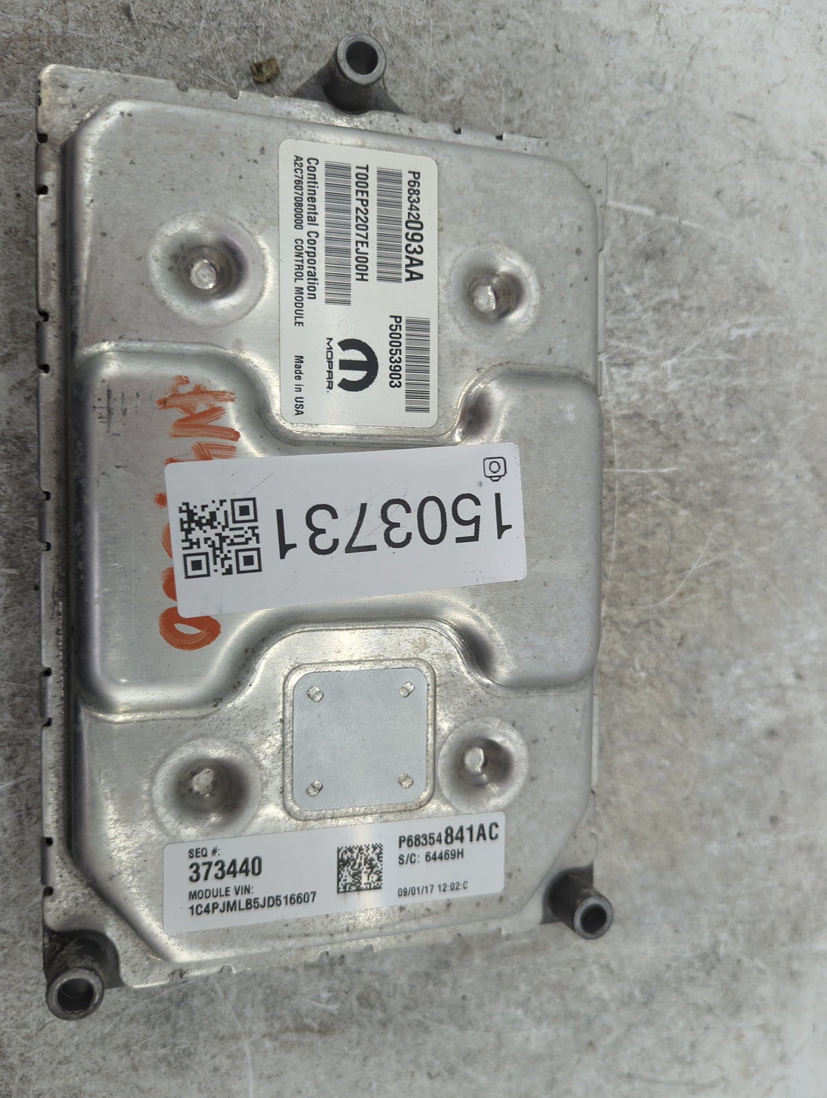 2018 Jeep Cherokee PCM Engine Control Computer ECU ECM PCU OEM P/N:P68342093AA P50053903, T00EP2207EJ00H, A2C7607080000 Fits