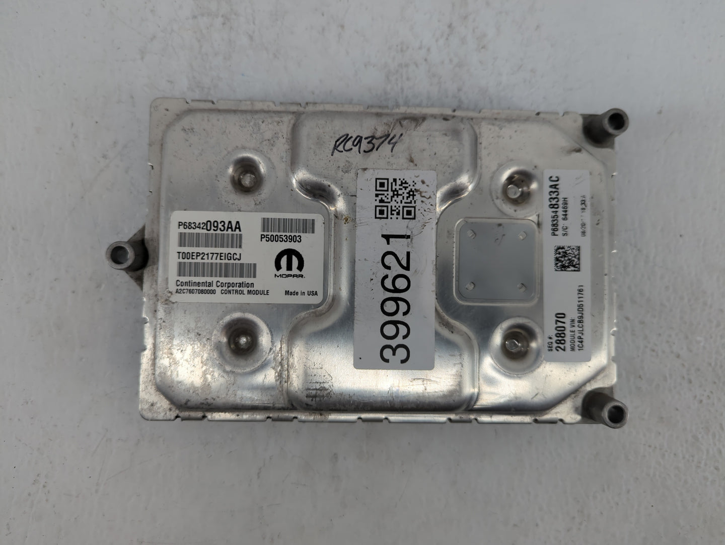 2018 Jeep Cherokee PCM Engine Control Computer ECU ECM PCU OEM P/N:P68354841AC P68342093AA, P68354831AC Fits OEM Used Auto P