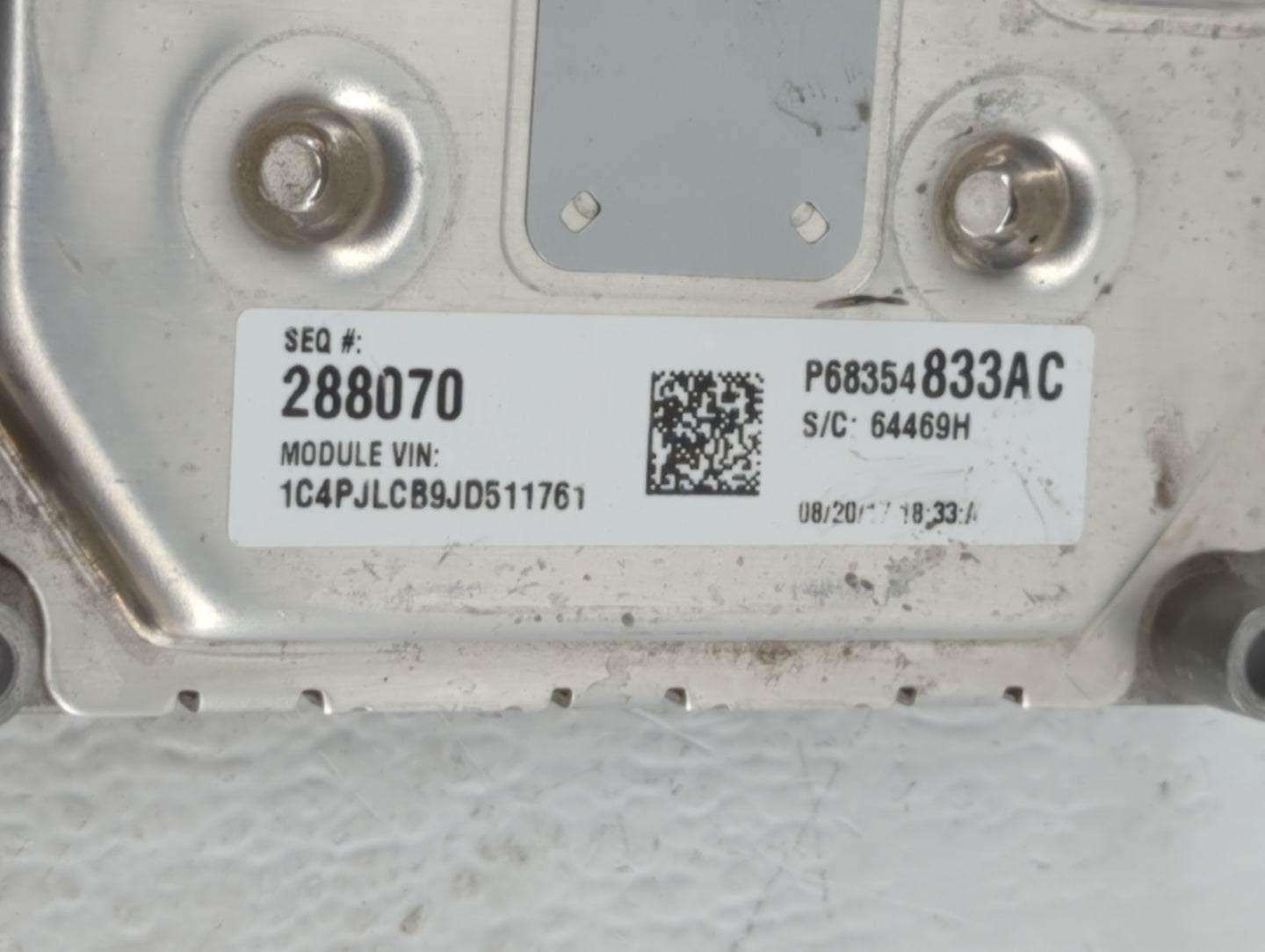 2018 Jeep Cherokee PCM Engine Control Computer ECU ECM PCU OEM P/N:P68354841AC P68342093AA, P68354831AC Fits OEM Used Auto P