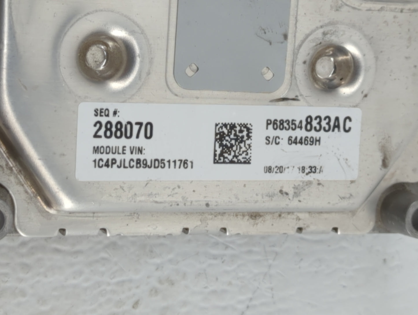 2018 Jeep Cherokee PCM Engine Control Computer ECU ECM PCU OEM P/N:P68354841AC P68342093AA, P68354831AC Fits OEM Used Auto P