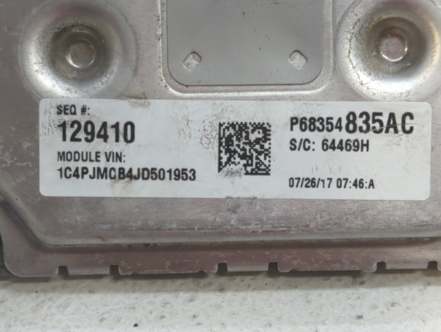 2018 Jeep Cherokee PCM Engine Control Computer ECU ECM PCU OEM P/N:P68354841AC P68342093AA, P68354831AC Fits OEM Used Auto P