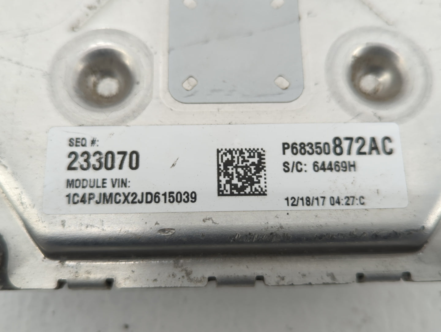2018 Jeep Cherokee PCM Engine Control Computer ECU ECM PCU OEM P/N:P68259137AB Fits OEM Used Auto Parts - Oemusedautoparts1.