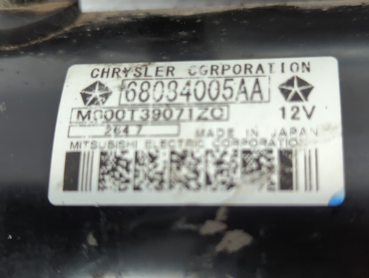 2014-2018 Jeep Cherokee Car Starter Motor Solenoid OEM P/N:68084005AA Fits Fits 2014 2015 2016 2017 2018 2019 2020 2021 2022