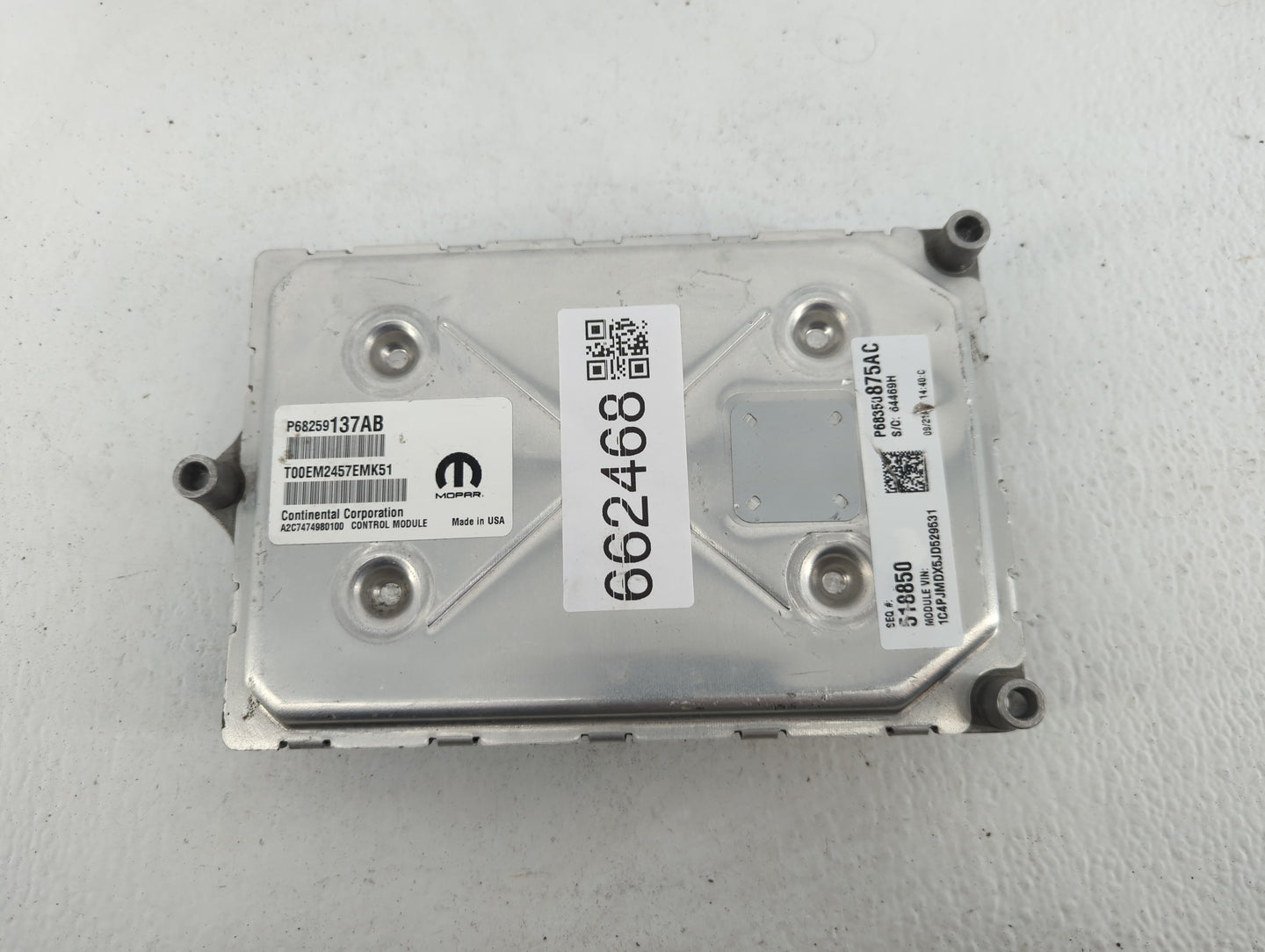 2018 Jeep Cherokee PCM Engine Control Computer ECU ECM PCU OEM P/N:P68350875AC P68259137AB Fits OEM Used Auto Parts - Oemuse