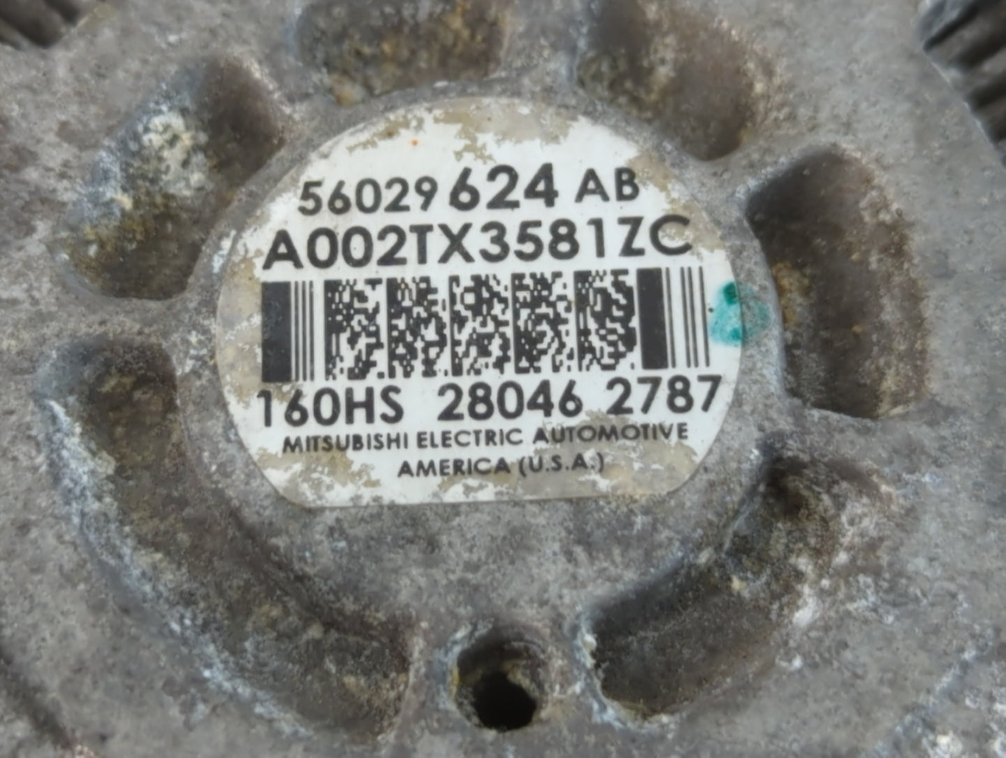 2014-2018 Jeep Cherokee Alternator Replacement Generator Charging Assembly Engine OEM P/N:56029624AB Fits OEM Used Auto Part