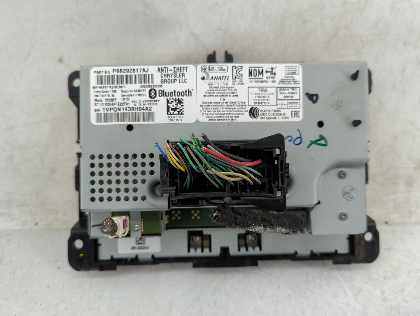 2018 Jeep Compass Radio AM FM Cd Player Receiver Replacement P/N:P68292817AJ Fits OEM Used Auto Parts - Oemusedautoparts1.co