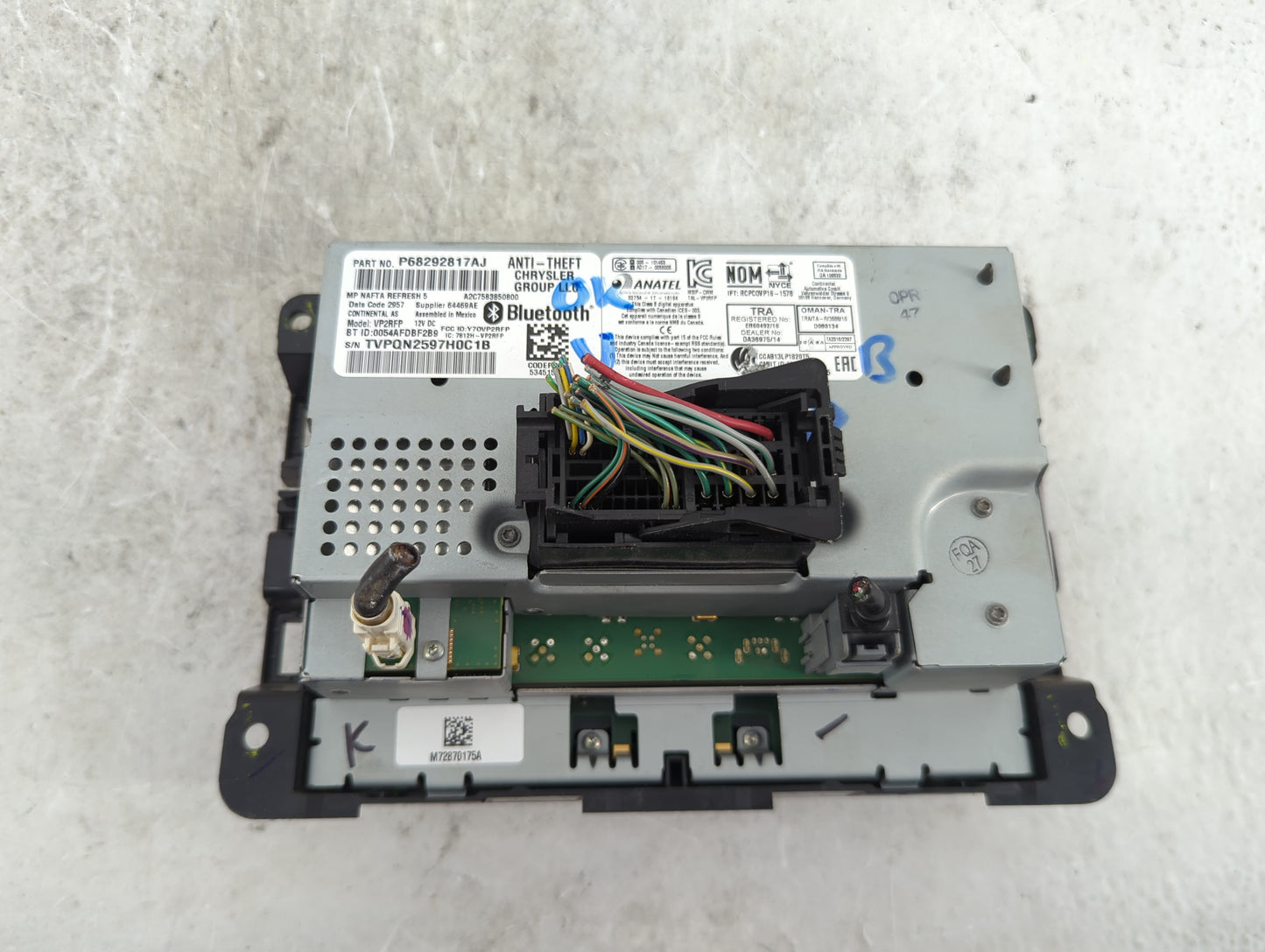 2018 Jeep Compass Radio AM FM Cd Player Receiver Replacement P/N:P68292817AJ VP2RFP, Y7OVP2RFP, 7812H-VP2RFP, M72870175A Fit