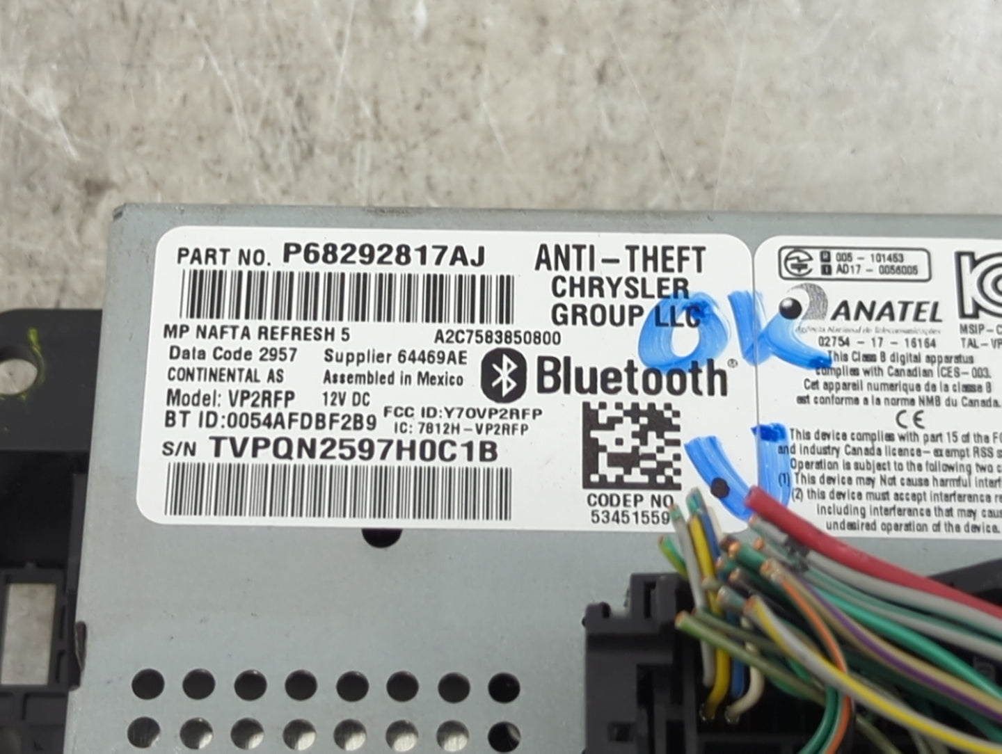 2018 Jeep Compass Radio AM FM Cd Player Receiver Replacement P/N:P68292817AJ VP2RFP, Y7OVP2RFP, 7812H-VP2RFP, M72870175A Fit