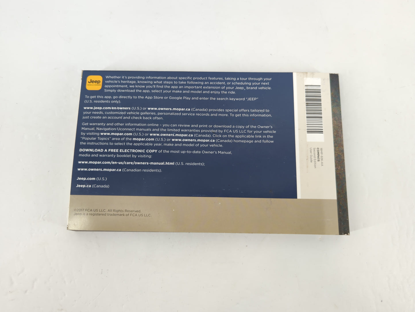 2018 Jeep Compass Owners Manual Book Guide P/N:18MP-926-AA OEM Used Auto Parts - Oemusedautoparts1.com