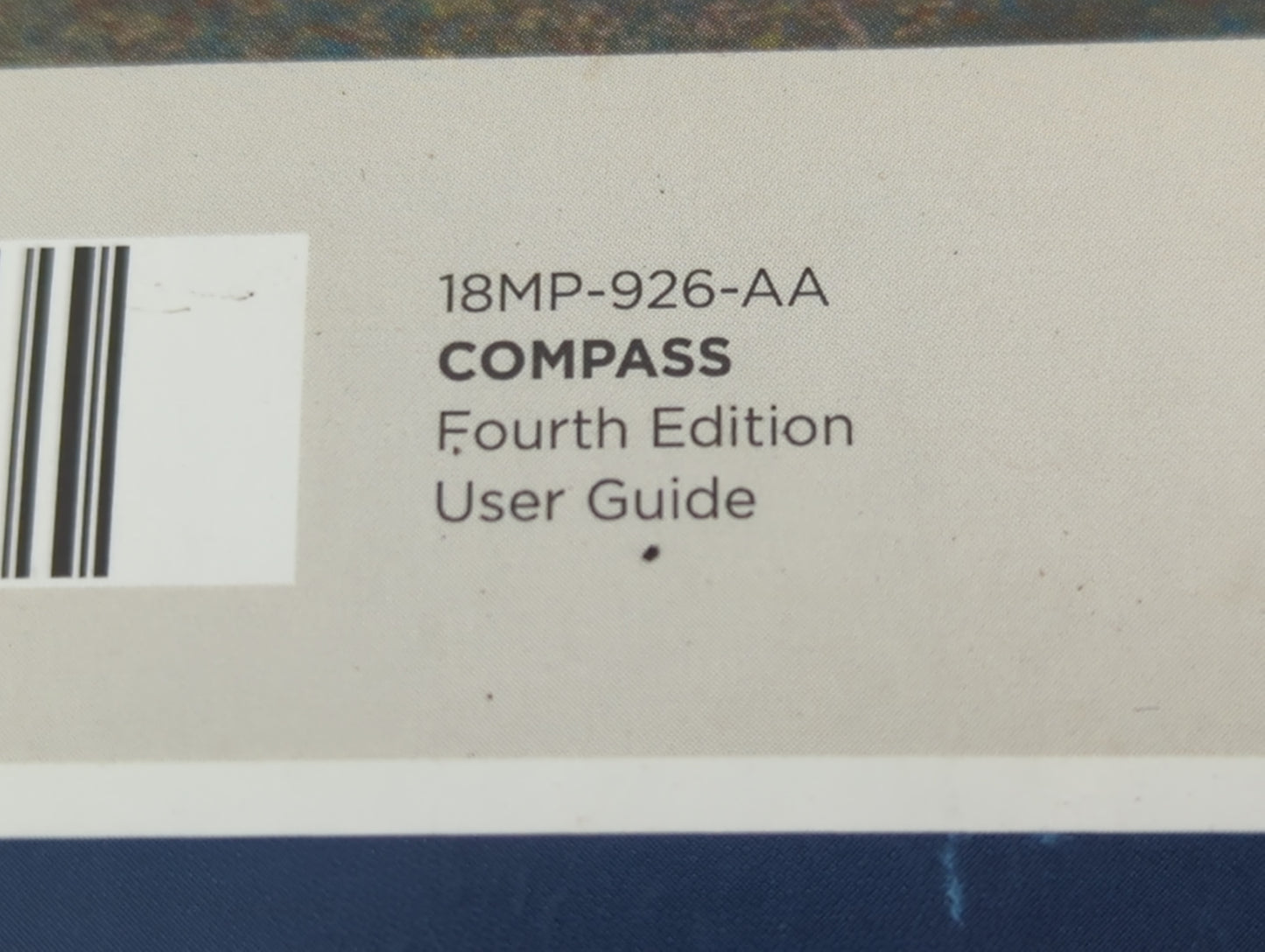 2018 Jeep Compass Owners Manual Book Guide P/N:18MP-926-AA OEM Used Auto Parts - Oemusedautoparts1.com