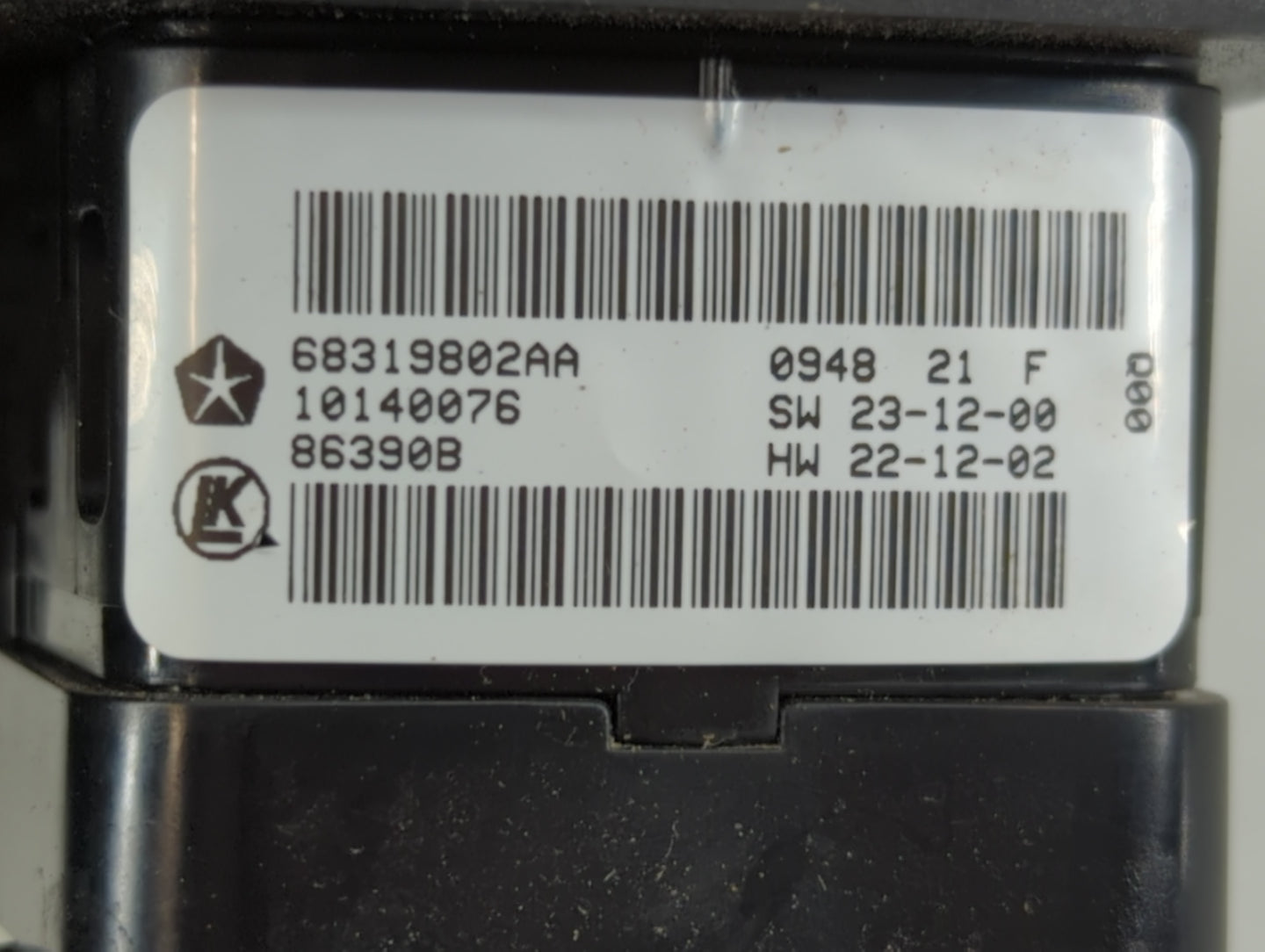 2016-2022 Jeep Grand Cherokee Master Power Window Switch Replacement Driver Side Left P/N:68319802AA Fits OEM Used Auto Part