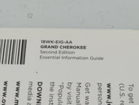 2018 Jeep Grand Cherokee Owners Manual Book Guide P/N:18WK-EIG-AA OEM Used Auto Parts - Oemusedautoparts1.com