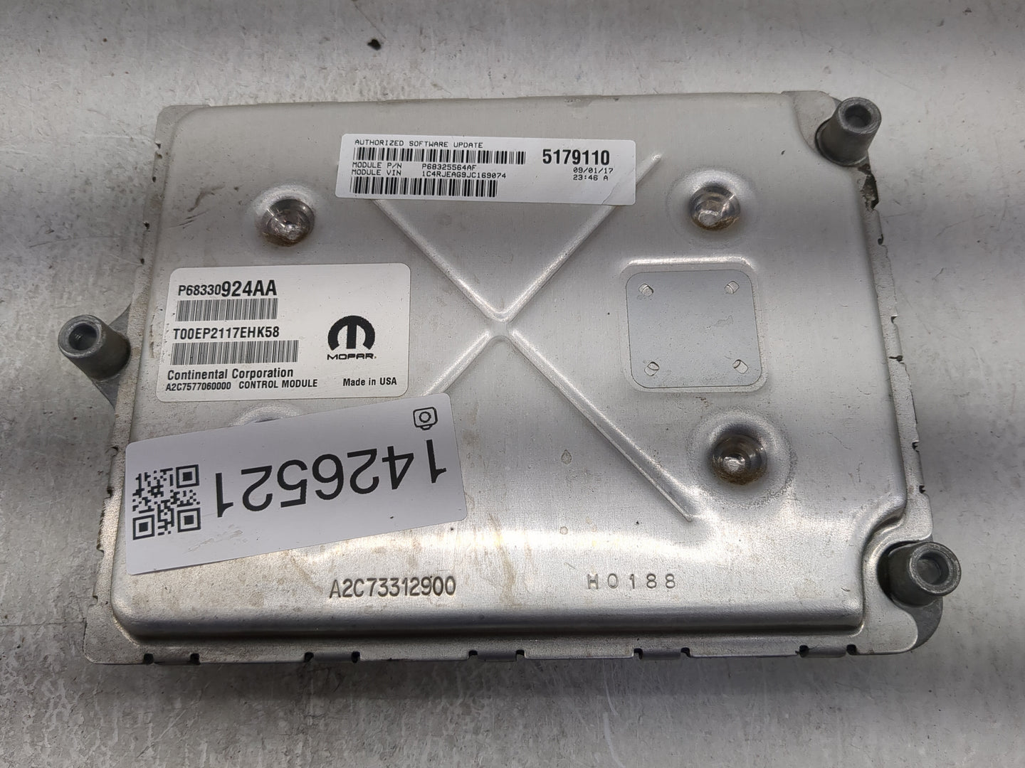 2018-2019 Jeep Grand Cherokee PCM Engine Control Computer ECU ECM PCU OEM P/N:P68330924AA T00EP2117EHK58 Fits Fits 2018 2019