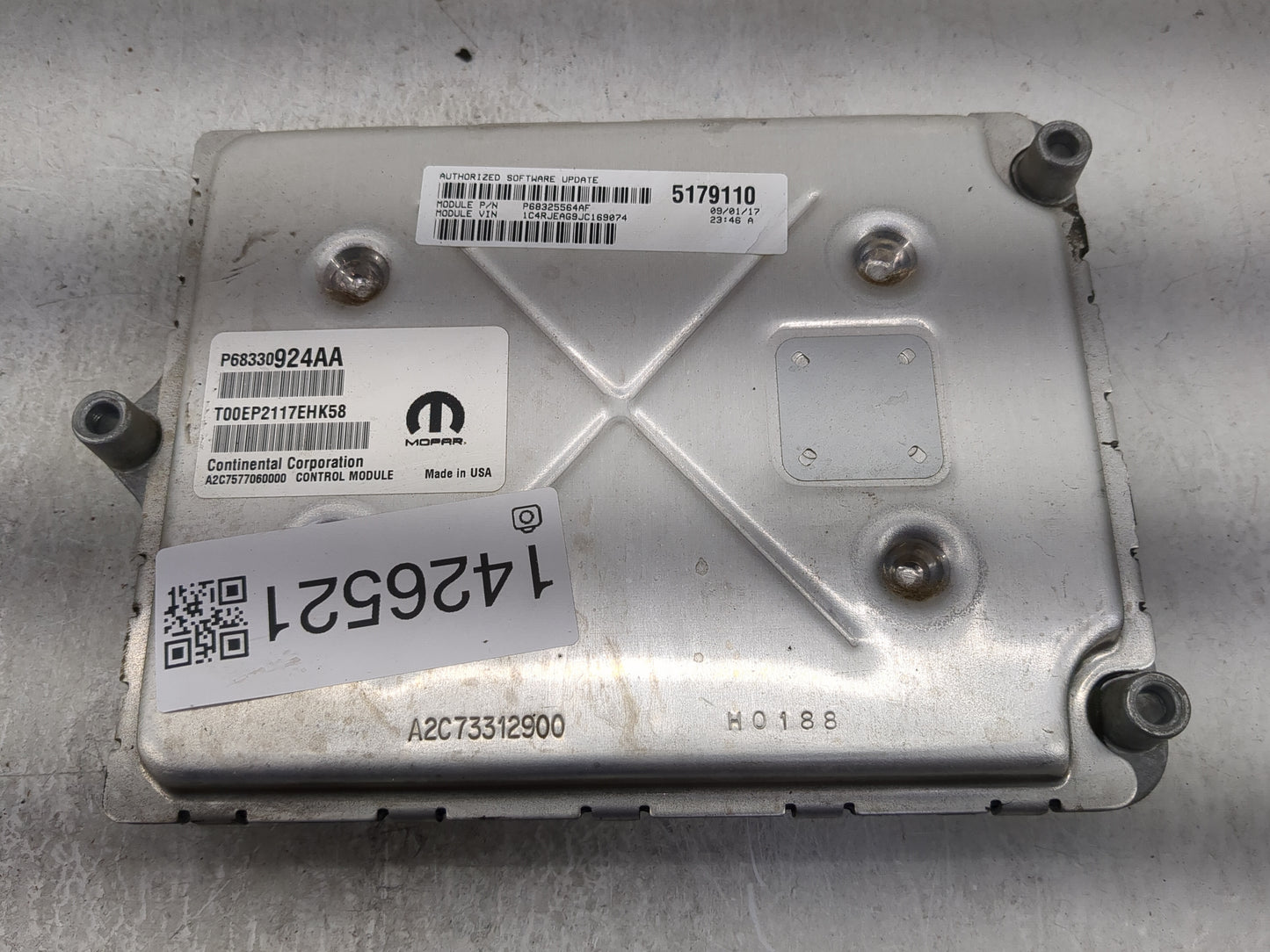 2018-2019 Jeep Grand Cherokee PCM Engine Control Computer ECU ECM PCU OEM P/N:P68330924AA T00EP2117EHK58 Fits Fits 2018 2019