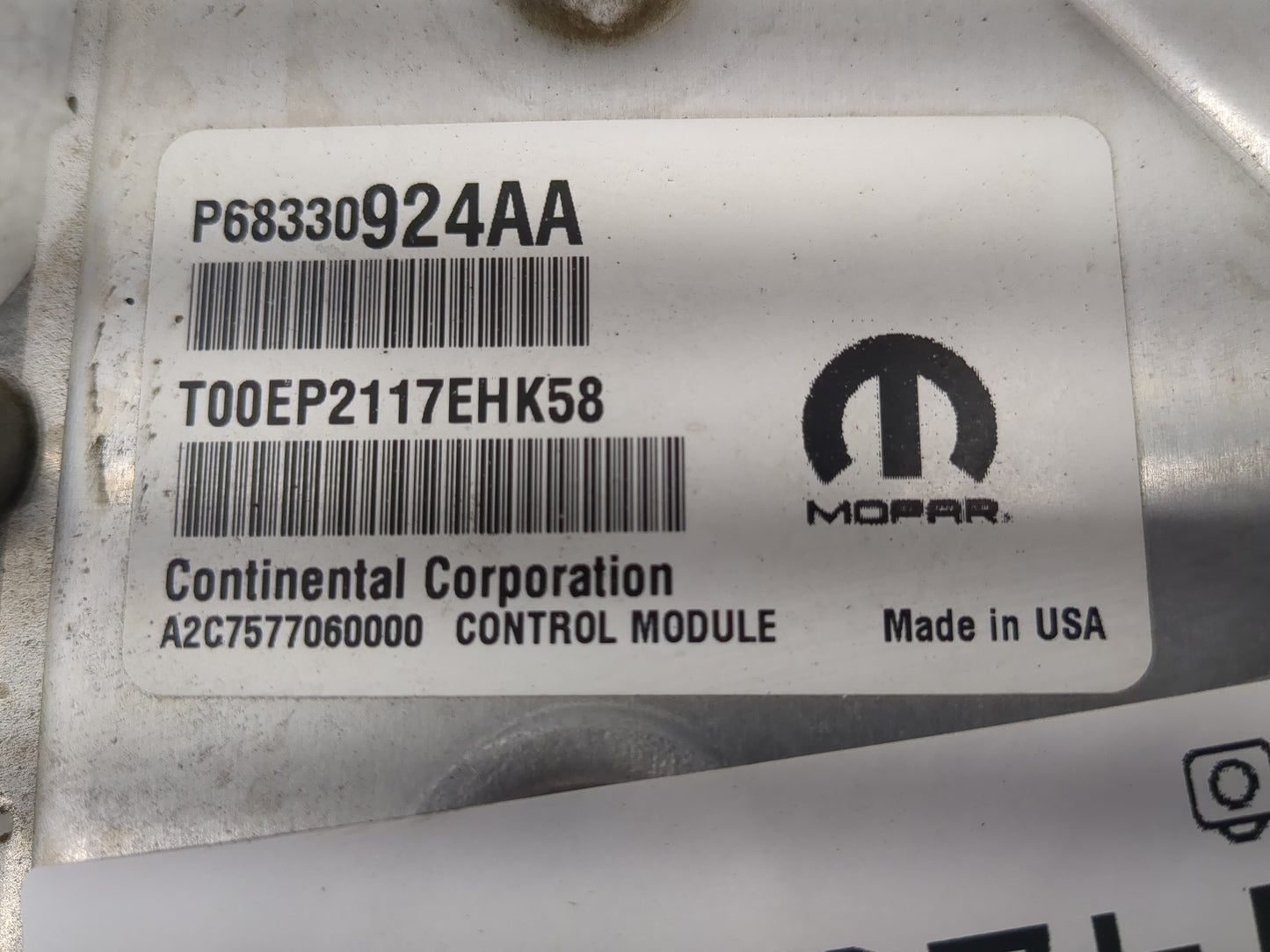 2018-2019 Jeep Grand Cherokee PCM Engine Control Computer ECU ECM PCU OEM P/N:P68330924AA T00EP2117EHK58 Fits Fits 2018 2019