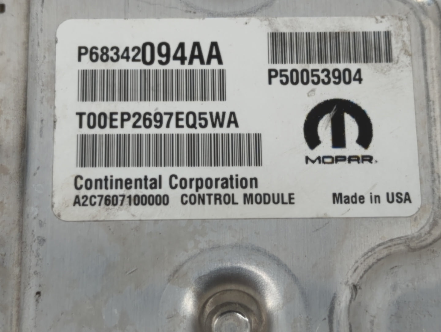 2018 Jeep Renegade PCM Engine Control Computer ECU ECM PCU OEM P/N:P68342094AA Fits OEM Used Auto Parts - Oemusedautoparts1.