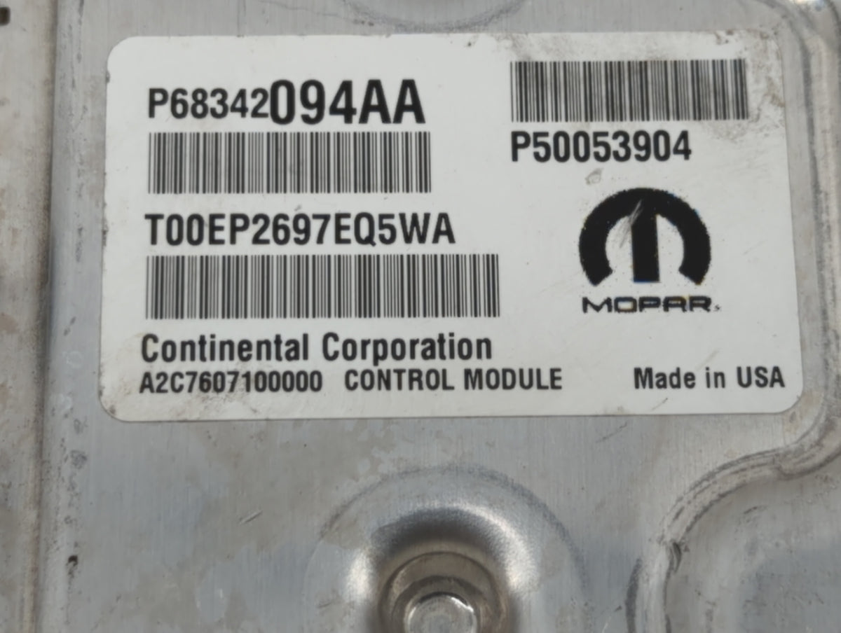 2018-2021 Jeep Renegade PCM Engine Control Computer ECU ECM PCU OEM P/N:P68342094AA Fits 2018 2019 2020 2021 OEM Used Auto P