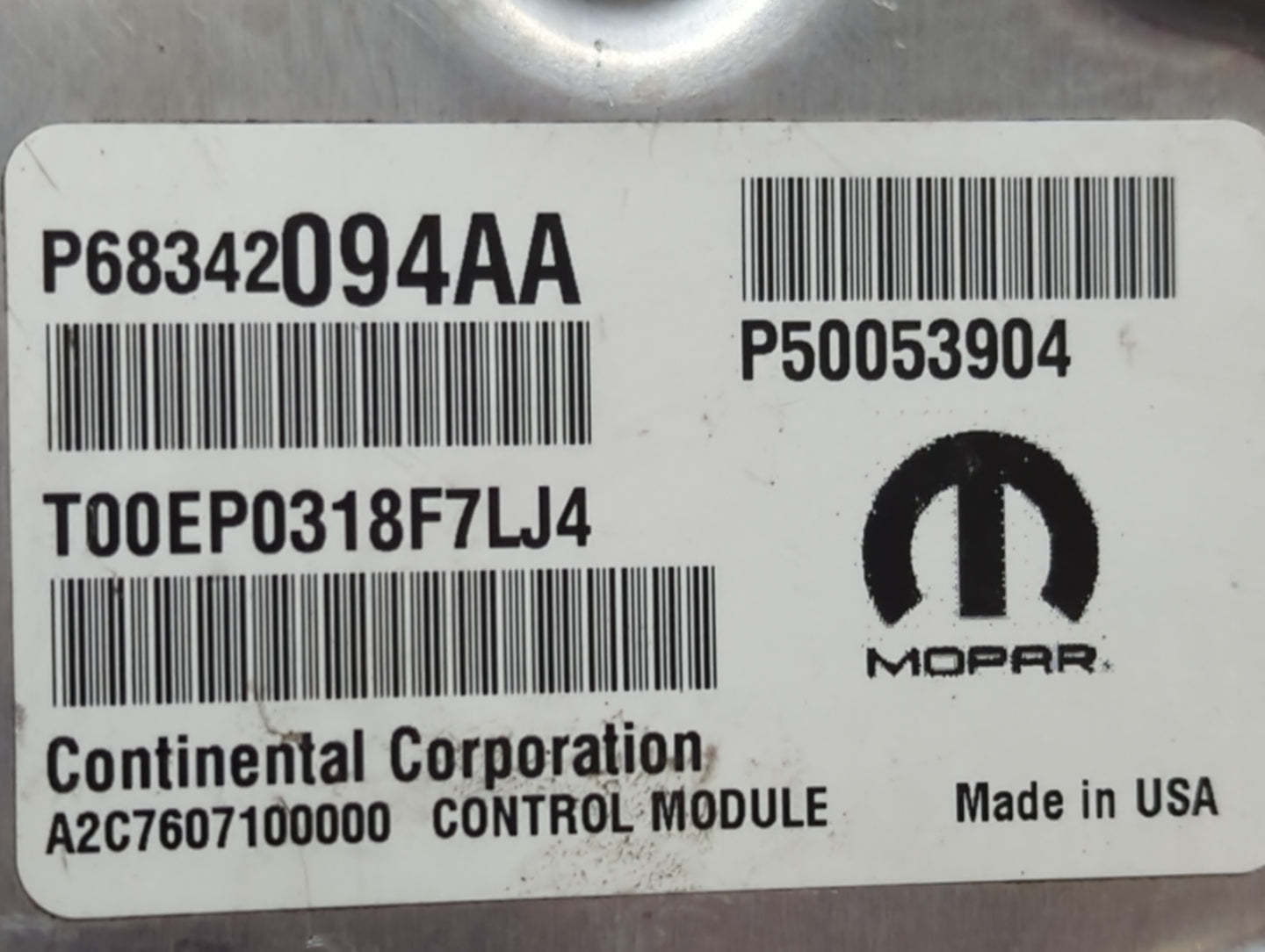 2018-2021 Jeep Renegade PCM Engine Control Computer ECU ECM PCU OEM P/N:P68342094AA Fits Fits 2018 2019 2020 2021 OEM Used A